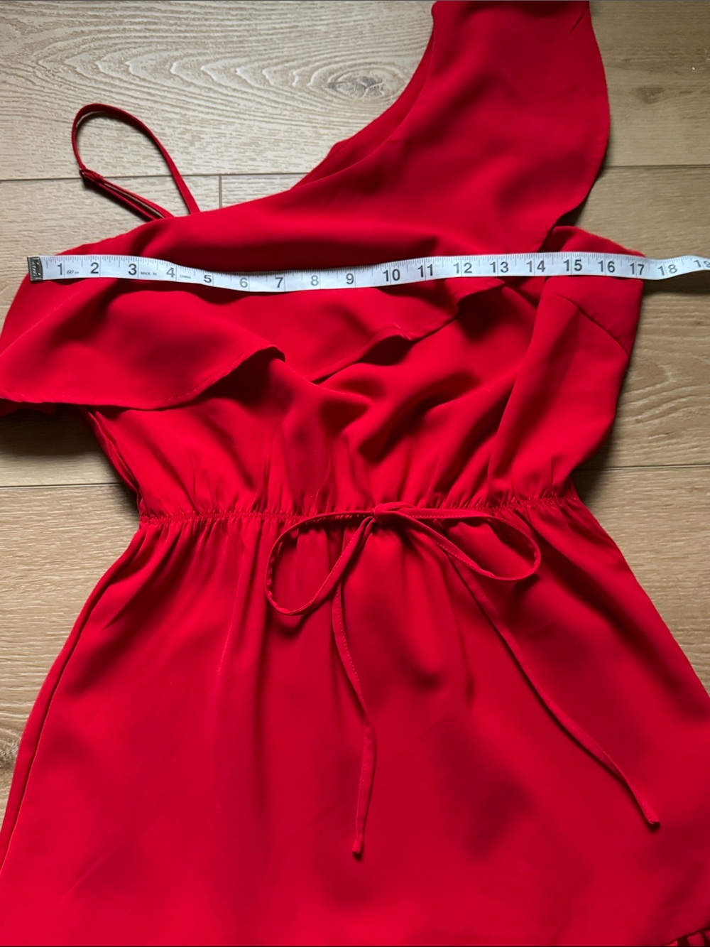 TCEC Red One-Shoulder Ruffle Mini Dress - Picture 8 of 9